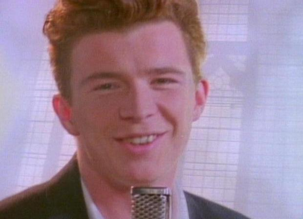 Rick Astley in the Never Gonna Give You Up music video